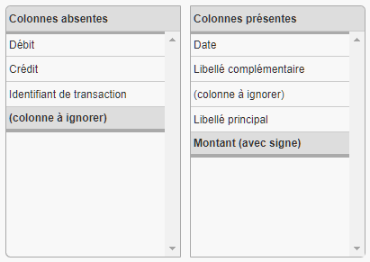 Colonnes définies et dans l'ordre