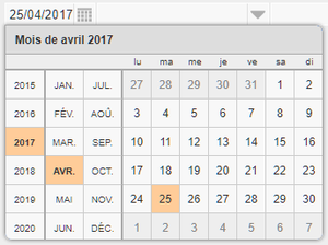 Affichage du calendrier Affichage du calendrier