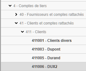 Comptes clients sans utilisation de sous-comptes